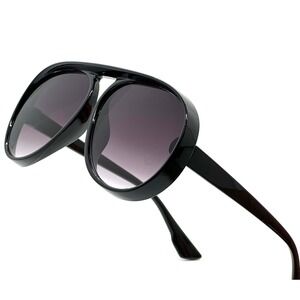 Fashion Sunglasses Pilot Style Black Frame Luxury Statement Shades Retro Classic